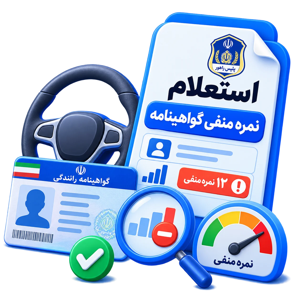 استعلام نمره منفی گواهینامه