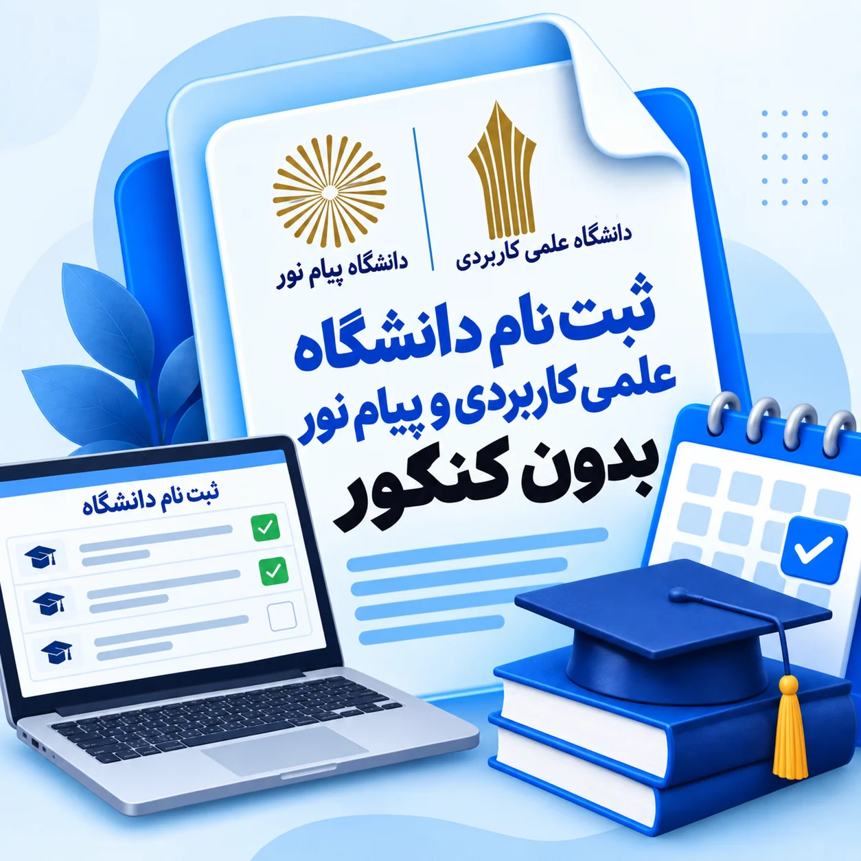 ثبت نام دانشگاه علمی کاربردی و پیام نور بدون کنکور